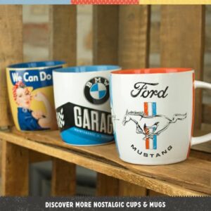 Nostalgic-Art Retro coffee mug, 11.2 oz, official license product (OLP), BMW – Classics – Gift idea for BMW fans, ceramic cup, vintage design