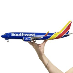 1:100 scale large airplane model southwest airlines 737 plane model with led light gift for business/birthday/christmas diecast alloy airplanes for gift and collection