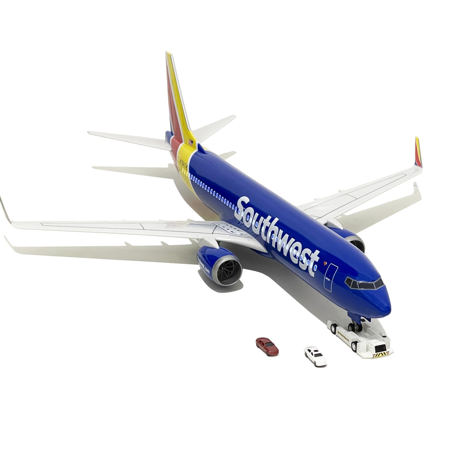 1:100 Scale Large Airplane Model Southwest Airlines 737 Plane Model with LED Light Gift for Business/Birthday/Christmas Diecast Alloy Airplanes for Gift and Collection