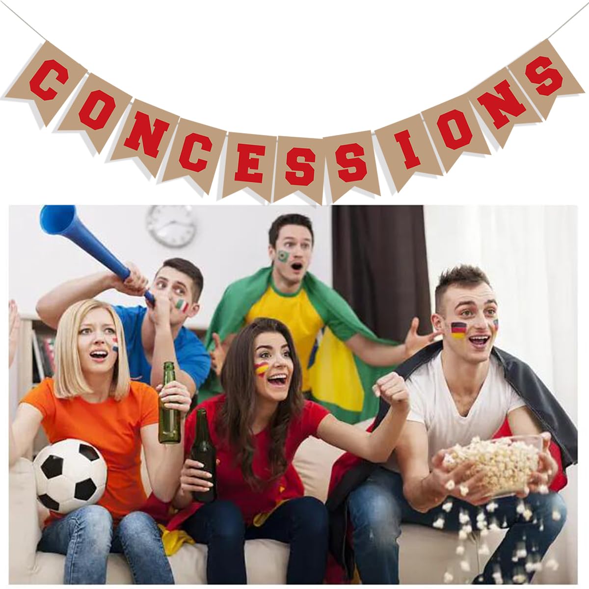 Concessions Banner Baseball Banner Sports Theme Concession Stand Sign Garland Concessions Sign Concession Stand Supplies for Baseball Banner Decor Concession Stand Decorations