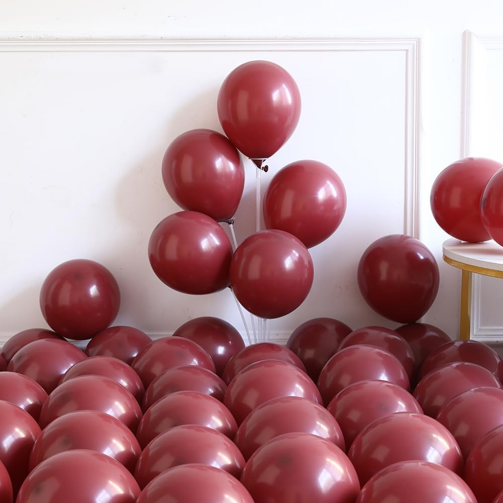 Burgundy Balloon Garland Arch Kit 146Pcs Burgundy and Sand White Metallic Gold Balloons for Maroon Wedding Valentines Day Baby Shower Birthday Party Decorations