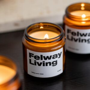 FELWAY Lavender Scented Candle for Travel, Natural Soy Wax, Non Toxic Candles for Home with Pets (Lavender, Burning Time 20+Hrs)