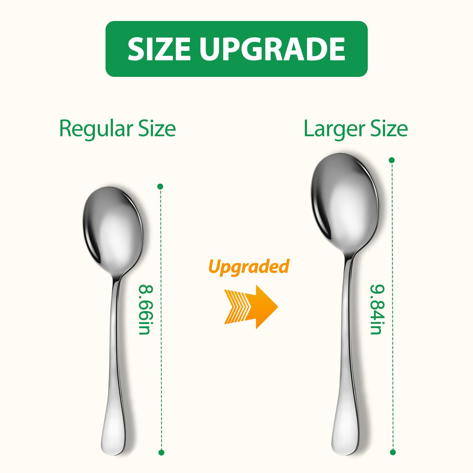 Large Serving Spoons, 8 Pieces Large Stainless Steel Serving Spoons Set Includes 8 Large Serving Spoons. Serving Spoons for Parties/Kitchen/Buffet, Dishwasher Safe, 10-Inch