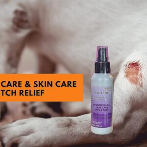 Gentian Violet Spray Solution 1% 100 ML. Pet Wound Care Skin Soother Healing Dog & Cats Skin Infections, Soreness and Irritation Relief, Relieves Dry Itchy Skin Allergies Clean Soothe & Heal