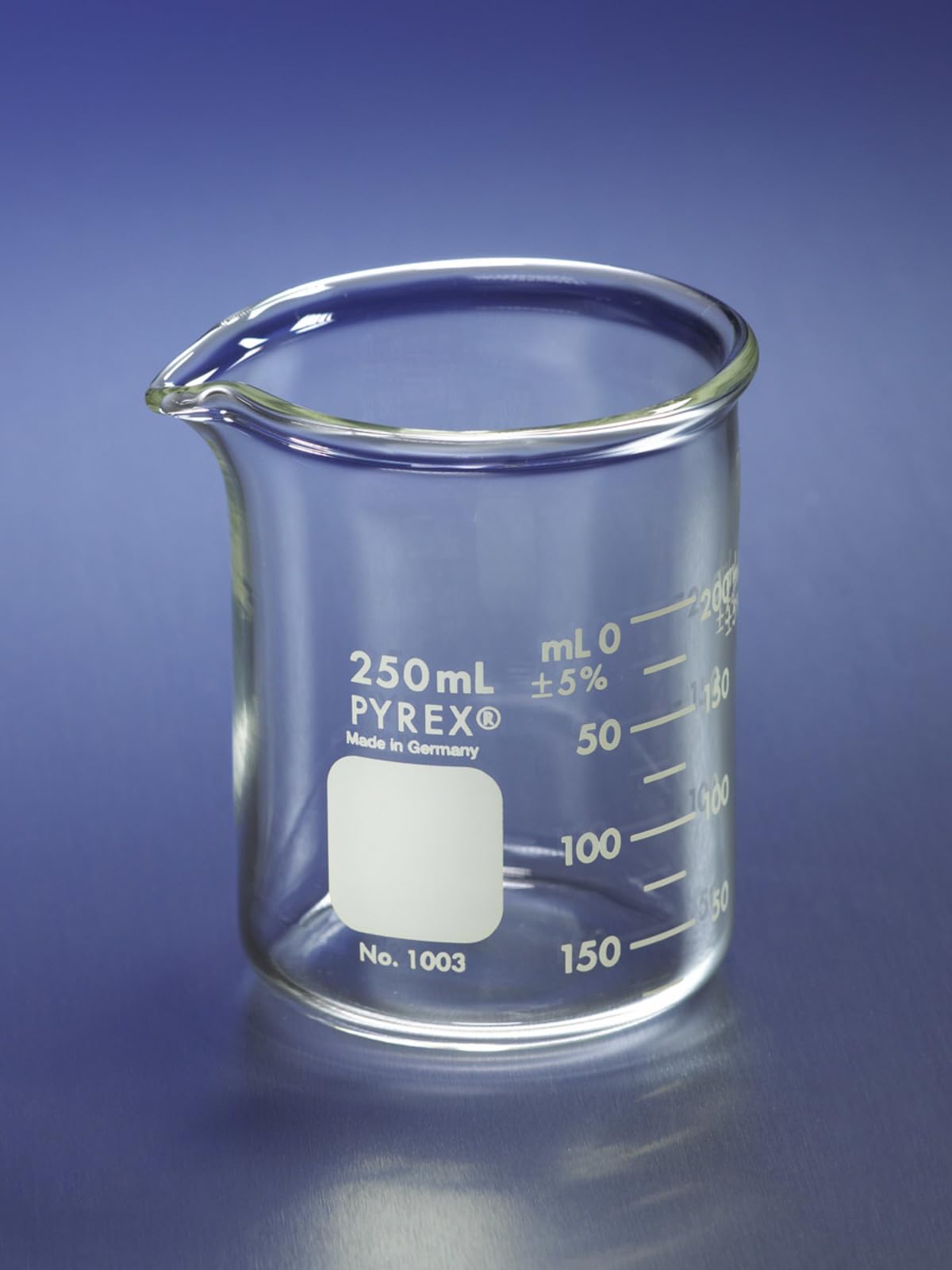 PYREX Heavy Duty Griffin 1003 250mL Beaker Double Scale Graduated; 12pk