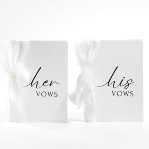 Vow Books - Wedding Vow Books His and Hers | Wedding Vow Books With White Ribbons | His And Her Vows Book| Wedding Journal for Bride-to-Be | His and Hers Gifts | Wedding Day Essentials