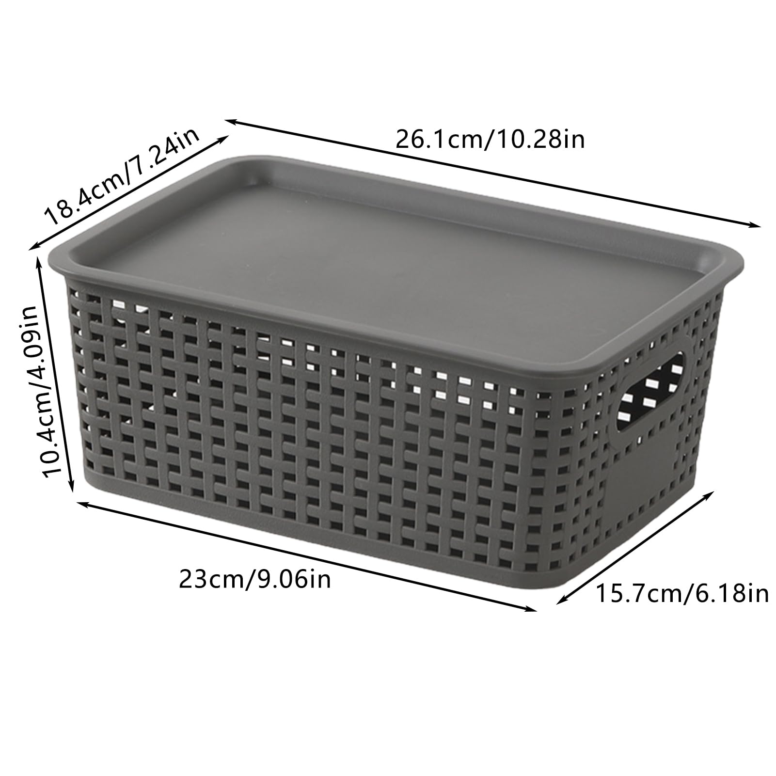 Hollow Storage Basket, Space Saving Stackable Organizing Basket, Long Lasting Weave Storage Organizer Baskets, Hollow Basket with Handle, Multipurpose Weaving Wicker Basket for Desktop Cabinet Bedroom