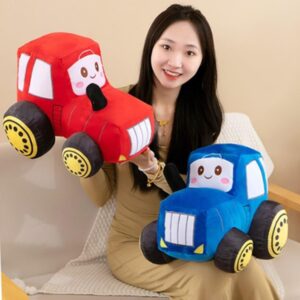 OUKEYI Car Plush Tractor Stuffed Cushion Truck Toy Super Cute Car Plush Pillow,Tractor Pillow Sofa Cushion Gift for Kids Or Lovers in Valentine's Day, Christmas or Birthday (Blue)