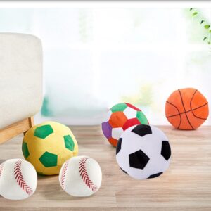 XZJMY Baseball Football Plush Pillow,Stuffed Sports Throw Plush Toy,Decorative Round Soft Sport Ball Pillow, 3D Ball Shaped Throw Pillows Gift for Girls or Boys (White, Baseball)