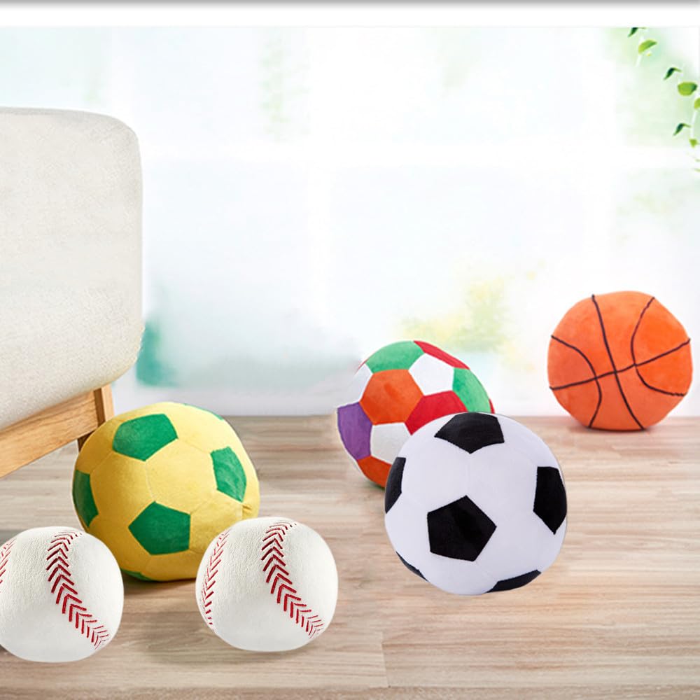 XZJMY Baseball Football Plush Pillow,Stuffed Sports Throw Plush Toy,Decorative Round Soft Sport Ball Pillow, 3D Ball Shaped Throw Pillows Gift for Girls or Boys (White, Baseball)