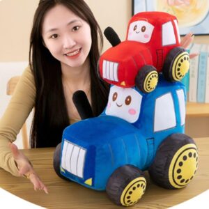 OUKEYI Car Plush Tractor Stuffed Cushion Truck Toy Super Cute Car Plush Pillow,Tractor Pillow Sofa Cushion Gift for Kids Or Lovers in Valentine's Day, Christmas or Birthday (Blue)