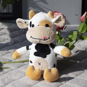 BSTSELER Cow Cattle Stuffed Animals Plush Toy 12" Large Milk Pillow Soft Cattle Plushies Cow Hug Pillow Stuffed Animals Doll for Boys and Girls (A: No Clothes)