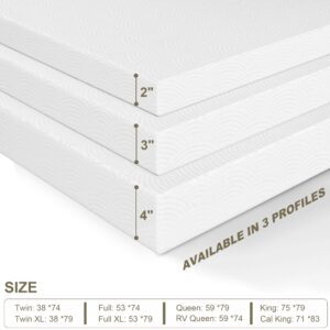 Zenzy 3" Twin Mattress Topper Cover, [Ultra-Soft] Bamboo Zippered Cover, Mattress Protector [with Adjustable Straps] [Washable] Cover for Mattress Topper- Only Cover