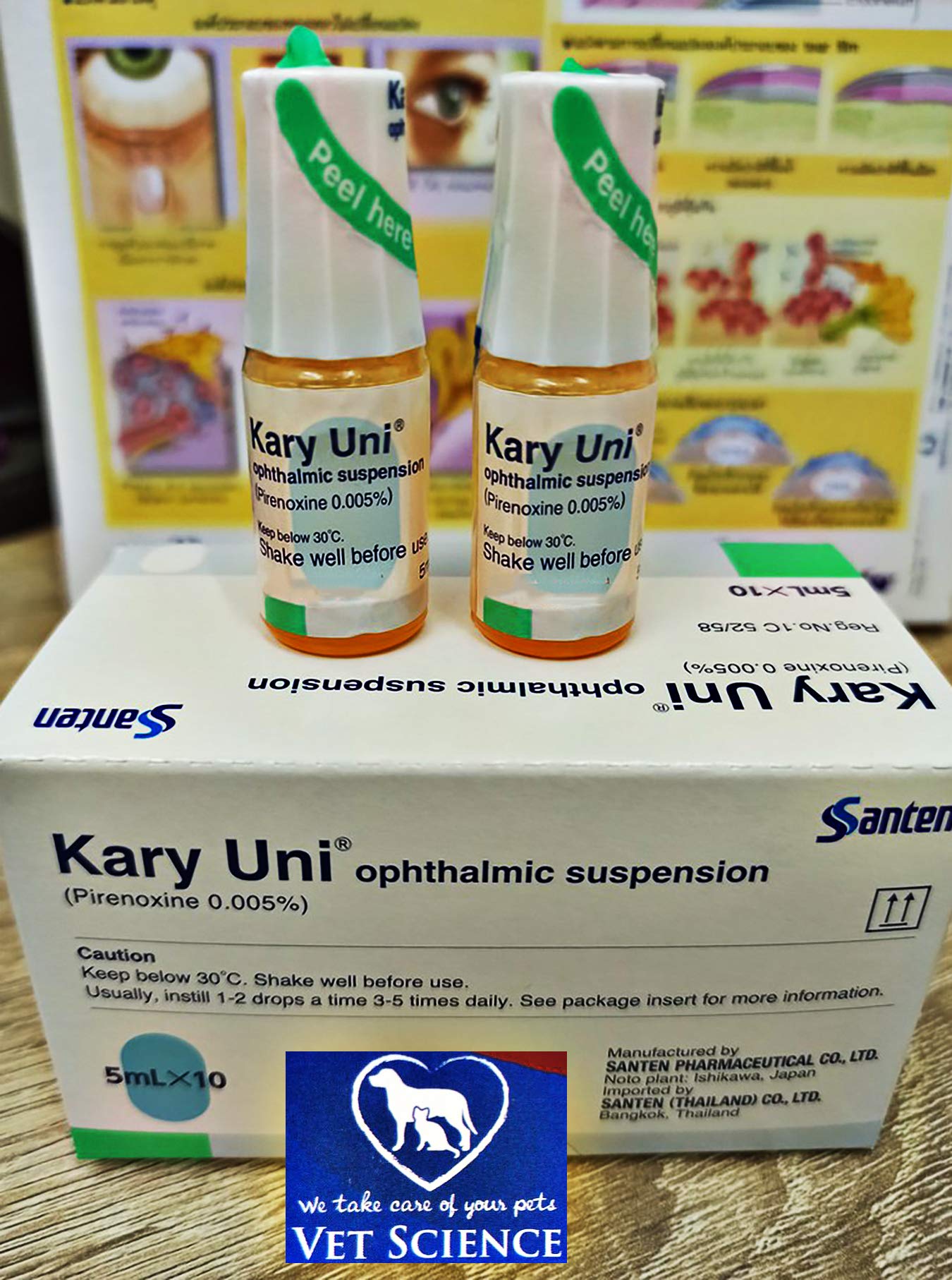 Kary Uni X2 Pcs 10 Ml Best Pet Eye Drop Cataracts Treat Eye Infection Inflammation Safe & Gentle Formula - All Animals Dog Cats Pet Eye Care