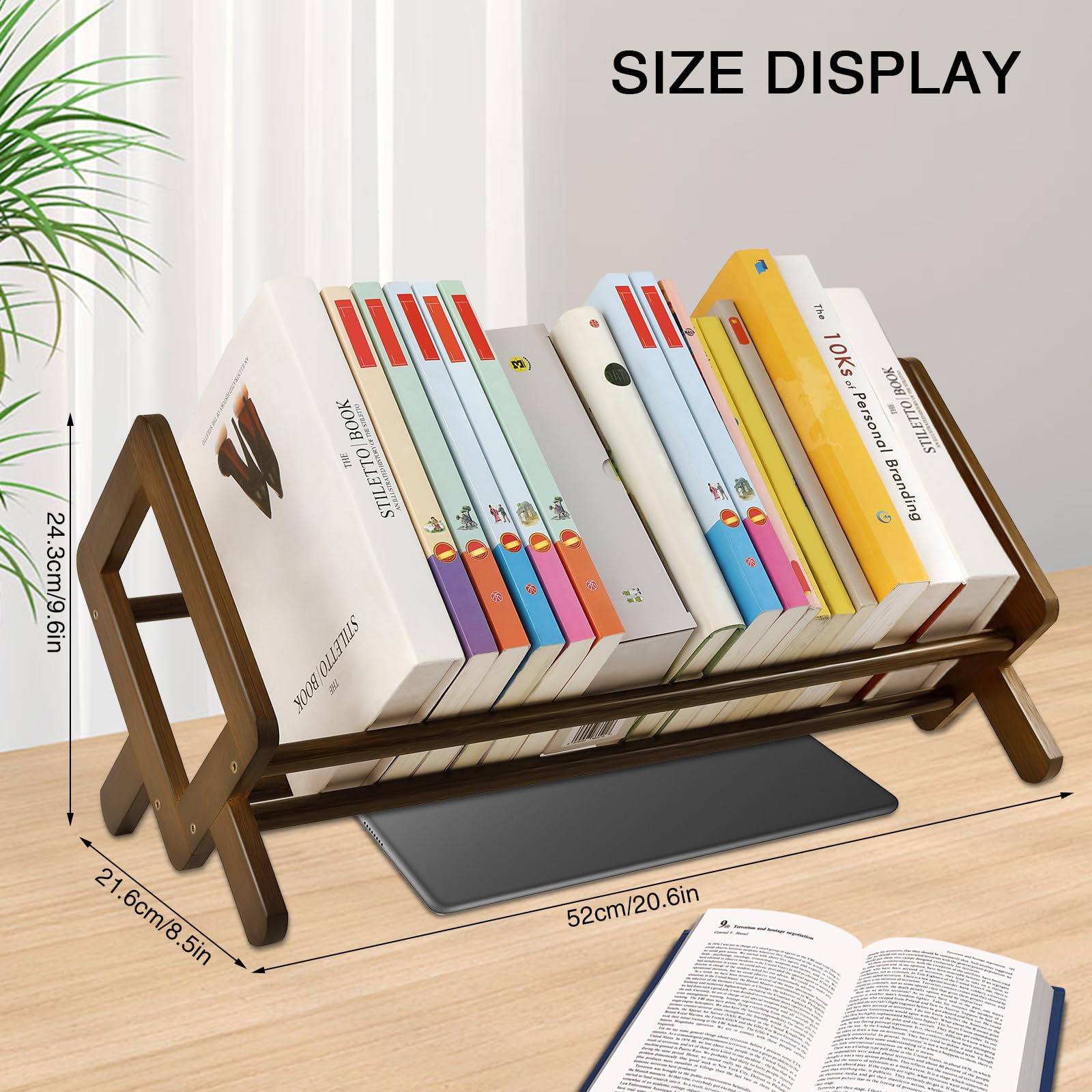 HONMAII Bookshelf for Desk,Mini Bookshelf,Desktop Shelf,Small Bookcase, Book Organizer and Storage Rack for Living Room, Bedroom, Home Office,Kids Room,Desk Shelves