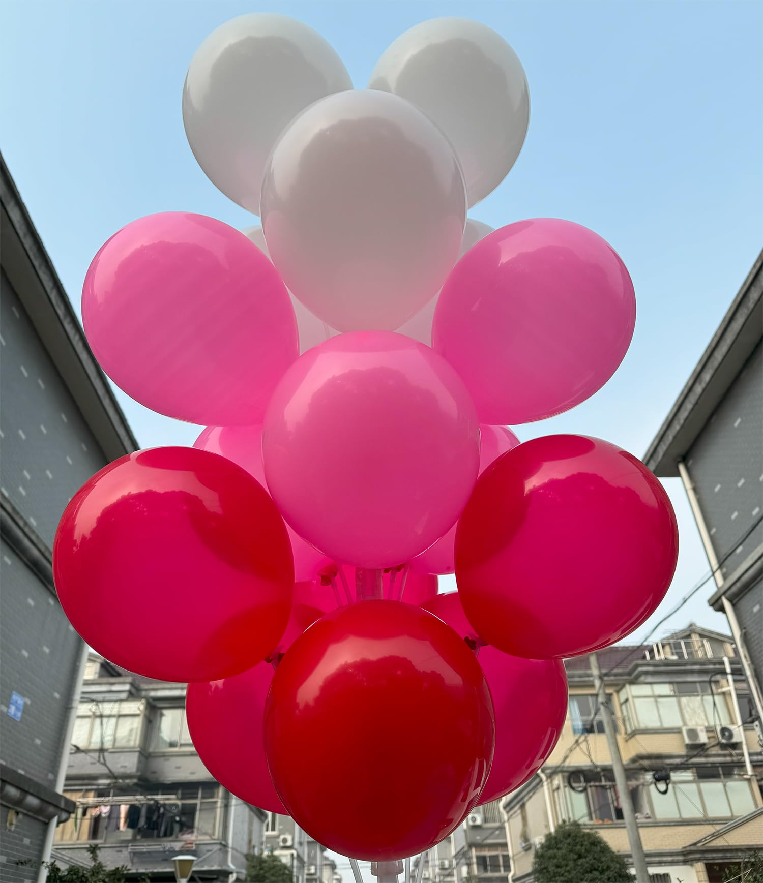 JODIDI 60 Pcs 12 Inch Latex Balloons in Red, Pink and White, Perfect for Valentine's Day, Christmas, Girl's Birthday, Graduation, Wedding and Baby Shower Party Balloons Decorations