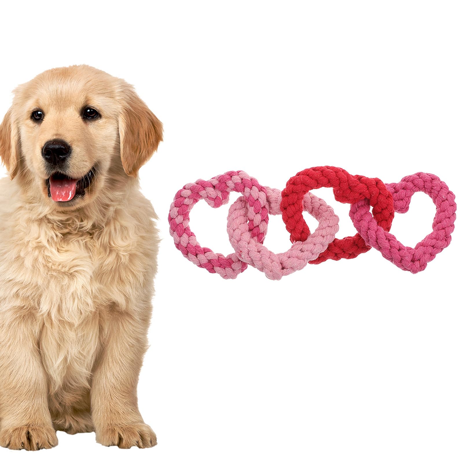 Beavorty 1Pcs Dog Rope Toys Chew Rope Natural Cotton Dog Pull Rope Indestructible Dog Toy Dog Tug Toy for Large Dogs, Dental Cleaning Chew Toys