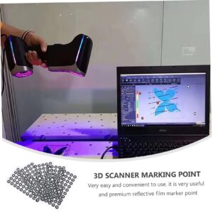 Hemoton 5 Sheets Scanner Marking Point 3D Scanning Marker 3D Scanner Targets Scanning Dots Negative Scanner Lidar Stickers 3D Scanning Reflective Point Reflective Film Adhesive Magnetic