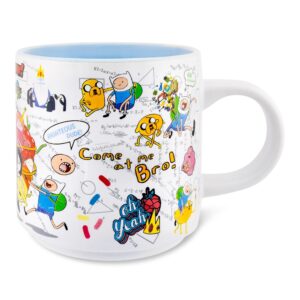 adventure time characters single stackable ceramic mug | coffee cup for tea, espresso, cocoa | holds 13 ounces