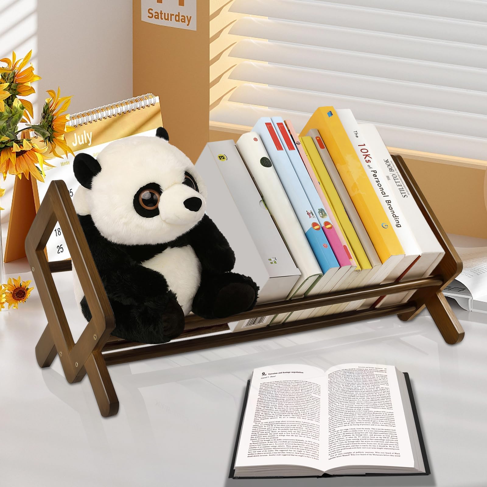 HONMAII Bookshelf for Desk,Mini Bookshelf,Desktop Shelf,Small Bookcase, Book Organizer and Storage Rack for Living Room, Bedroom, Home Office,Kids Room,Desk Shelves