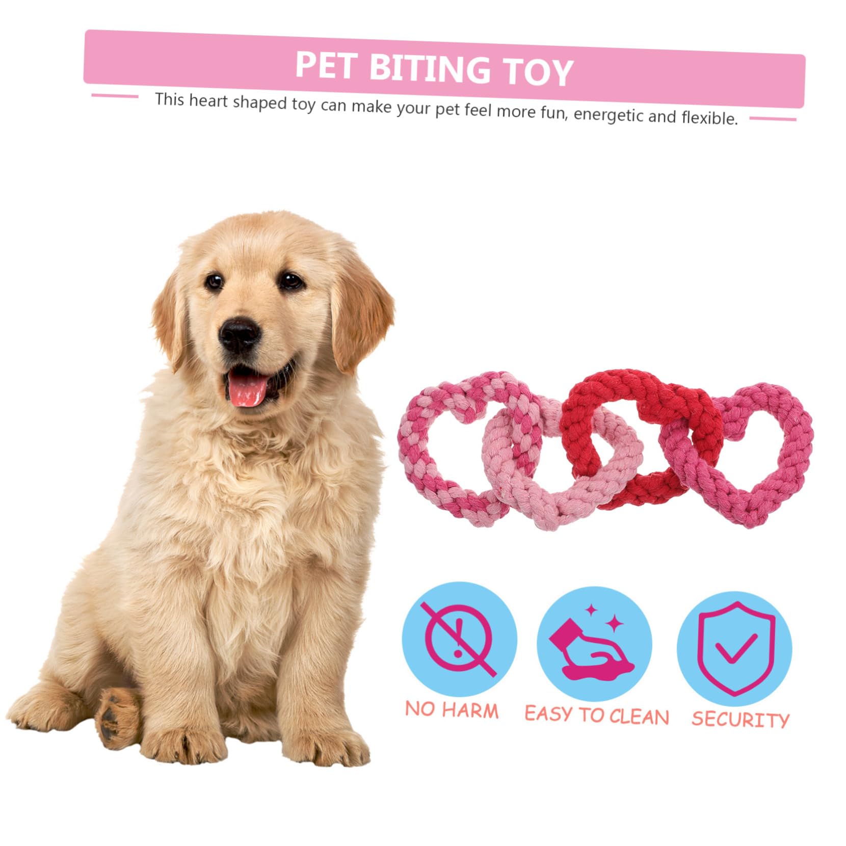 Beavorty 1Pcs Dog Rope Toys Chew Rope Natural Cotton Dog Pull Rope Indestructible Dog Toy Dog Tug Toy for Large Dogs, Dental Cleaning Chew Toys