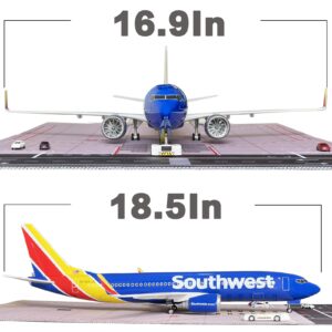 1:100 Scale Large Airplane Model Southwest Airlines 737 Plane Model with LED Light Gift for Business/Birthday/Christmas Diecast Alloy Airplanes for Gift and Collection