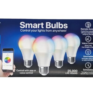 Feit 4-Pack WiFi LED Smart Bulbs (60W Replacement, 4-Pack) Color Changing