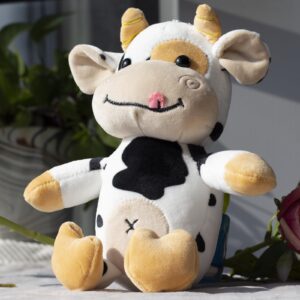 BSTSELER Cow Cattle Stuffed Animals Plush Toy 12" Large Milk Pillow Soft Cattle Plushies Cow Hug Pillow Stuffed Animals Doll for Boys and Girls (A: No Clothes)