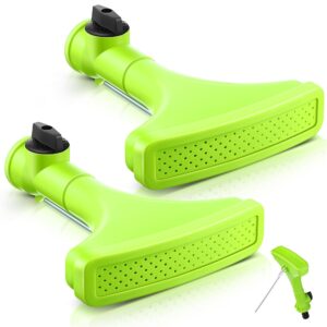 dreyoo 2 pack fan spray nozzle for garden hose, garden hose head spray for watering wand with flow control and pins fixed to the lawn, green