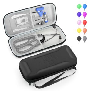 stethoscope case for 3m littmann classic iii,lightweight ii s.e. cardiology iv,nurse gift hard organizer portable carry travel cover storage bag with vital medical supplies