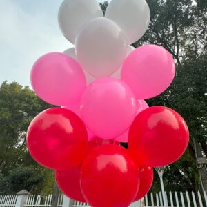 JODIDI 60 Pcs 12 Inch Latex Balloons in Red, Pink and White, Perfect for Valentine's Day, Christmas, Girl's Birthday, Graduation, Wedding and Baby Shower Party Balloons Decorations