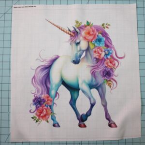 Fabric Panel 8"x8" Unicorn 100% Cotton Quilting Panel Square AM313