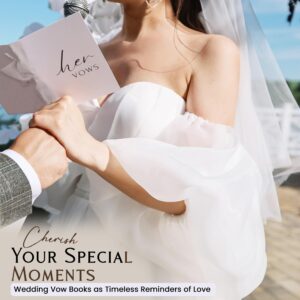 Vow Books - Wedding Vow Books His and Hers | Wedding Vow Books With White Ribbons | His And Her Vows Book| Wedding Journal for Bride-to-Be | His and Hers Gifts | Wedding Day Essentials