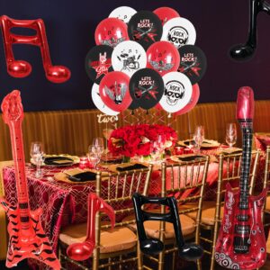 Rock and Roll Party Decorations - Rock and Roll Balloons Set Includes Note Balloons Guitar Foil Balloons Latex Balloons for Boys and Girls Music Party Supplies