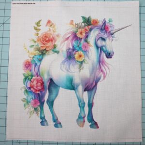 Fabric Panel 8"x8" Unicorn 100% Cotton Quilting Panel Square AM316