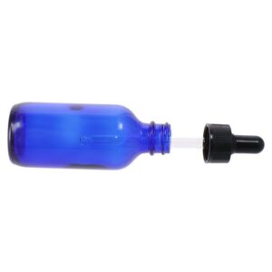 SHUATI 2Pcs Glass Dropper Bottle, Eye Dropper Bottles, 2oz Tincture Bottle, Storage Container with Dropper for Essential Lab Chemicals, Cobalt Blue