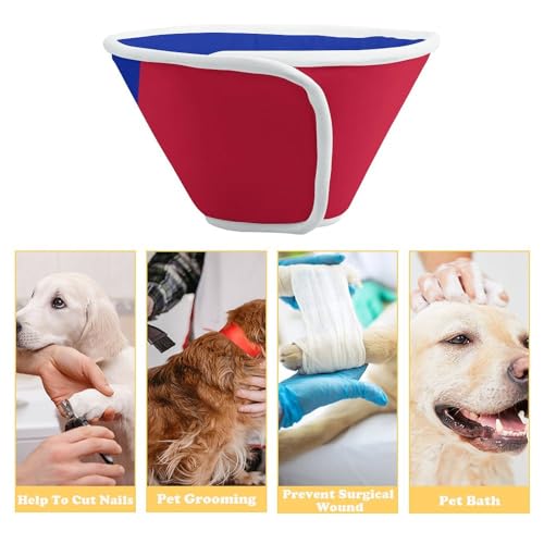 Flag of Haiti Soft Dog Cone Collars Protective Adjustable Cat Recovery Collar to Stop Licking XL