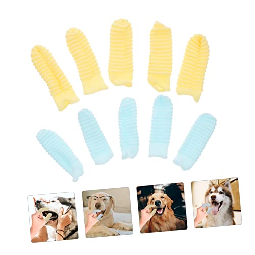 Angoily 40 Pcs Pet Toothbrush Gloves Chew Brush for Dogs Dog Toothbrush Finger Dog Chew Toy Cat Toothbrush Finger Small Dog Toothbrush Pet Supplies Comfortable Tooth Brushing Set Polyester