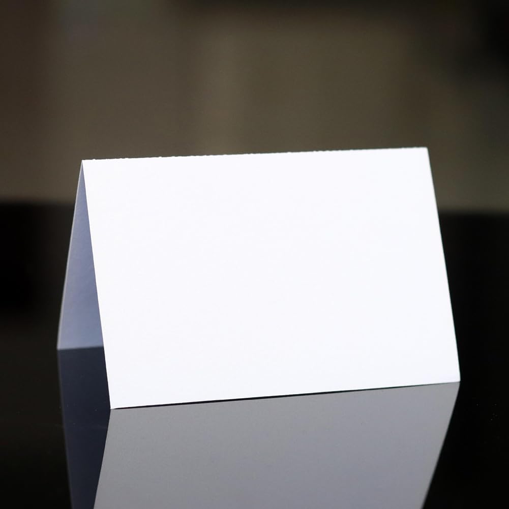 ccHuDE 50 Pcs 10 x 10cm Blank Place Cards Table Setting Cards Name Tent Cards Reserved Seating Signs Dinner Parties Placecards for Wedding Banquets White