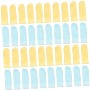 angoily 40 pcs pet toothbrush gloves chew brush for dogs dog toothbrush finger dog chew toy cat toothbrush finger small dog toothbrush pet supplies comfortable tooth brushing set polyester