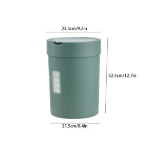 Round Open Top Waste Basket Multifunction Trash Bin for Kitchen Bedroom Living Room Indoor Fashion Garbage Container Bin (Color : Green)