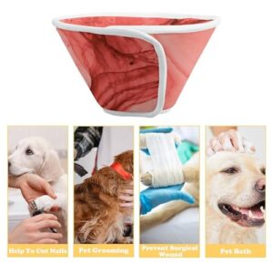 Red Bright Splash Comfortable Dog Cone Cat Collar Adjustable Prevent from Licking Wounds XL