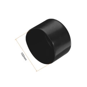 uxcell 2pcs Rubber End Caps 100mm(4 inch) ID Vinyl Round Tube Bolt Cap Cover Screw Thread Protectors Black