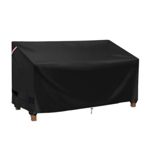 timeshi outdoor couch cover, patio furniture covers, outdoor furniture covers waterproof and windproof, 85" l x 37" w x 35" h, black