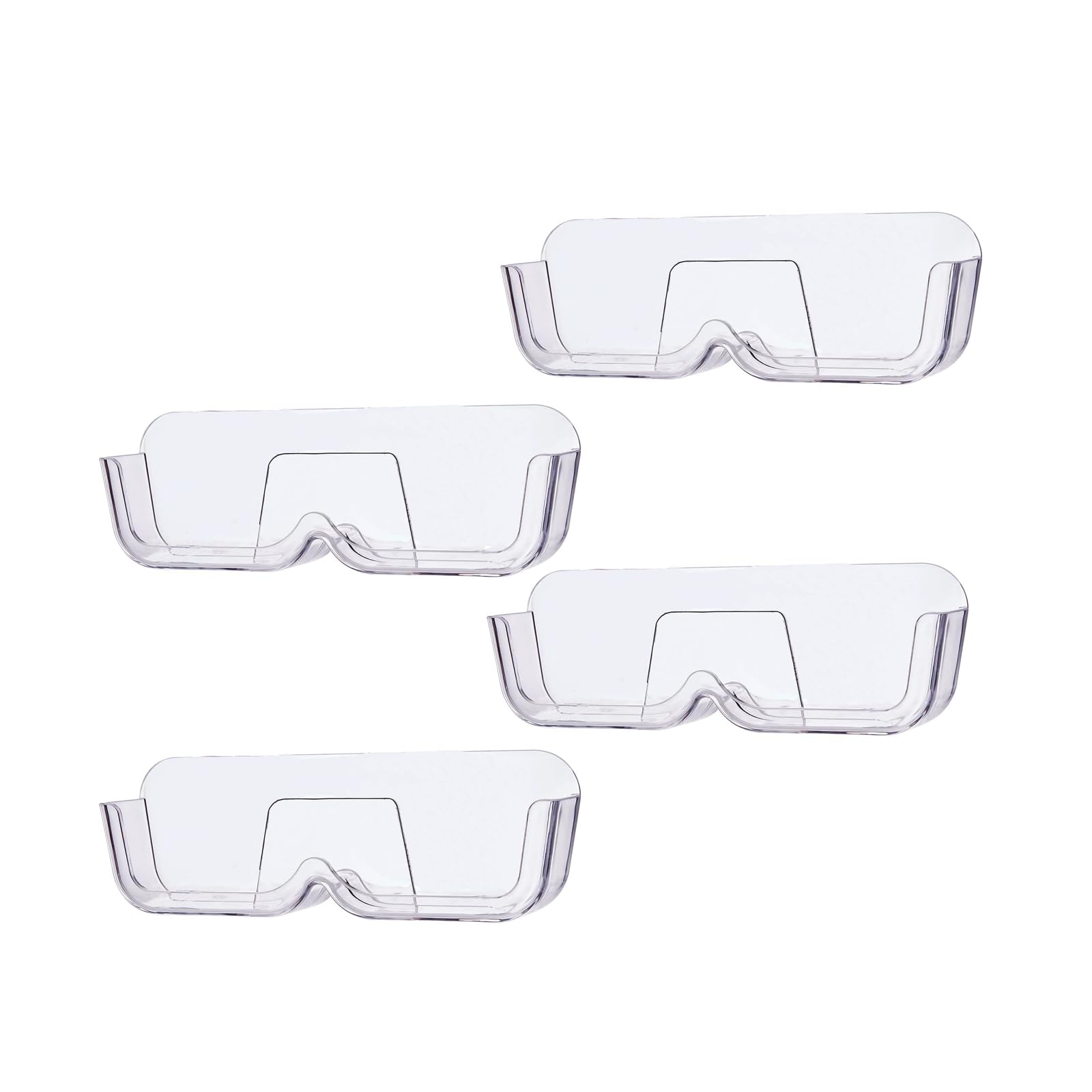 Mojedi 4 pcs Glasses storage box, wall-hung non-perforated decoration, short-sighted, sunwall display high-end sunglasses shelf (Transparent)