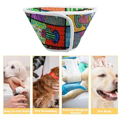 Coffee Cups Tempera Paint Soft Dog Cone Collars Protective Adjustable Cat Recovery Collar to Stop Licking S