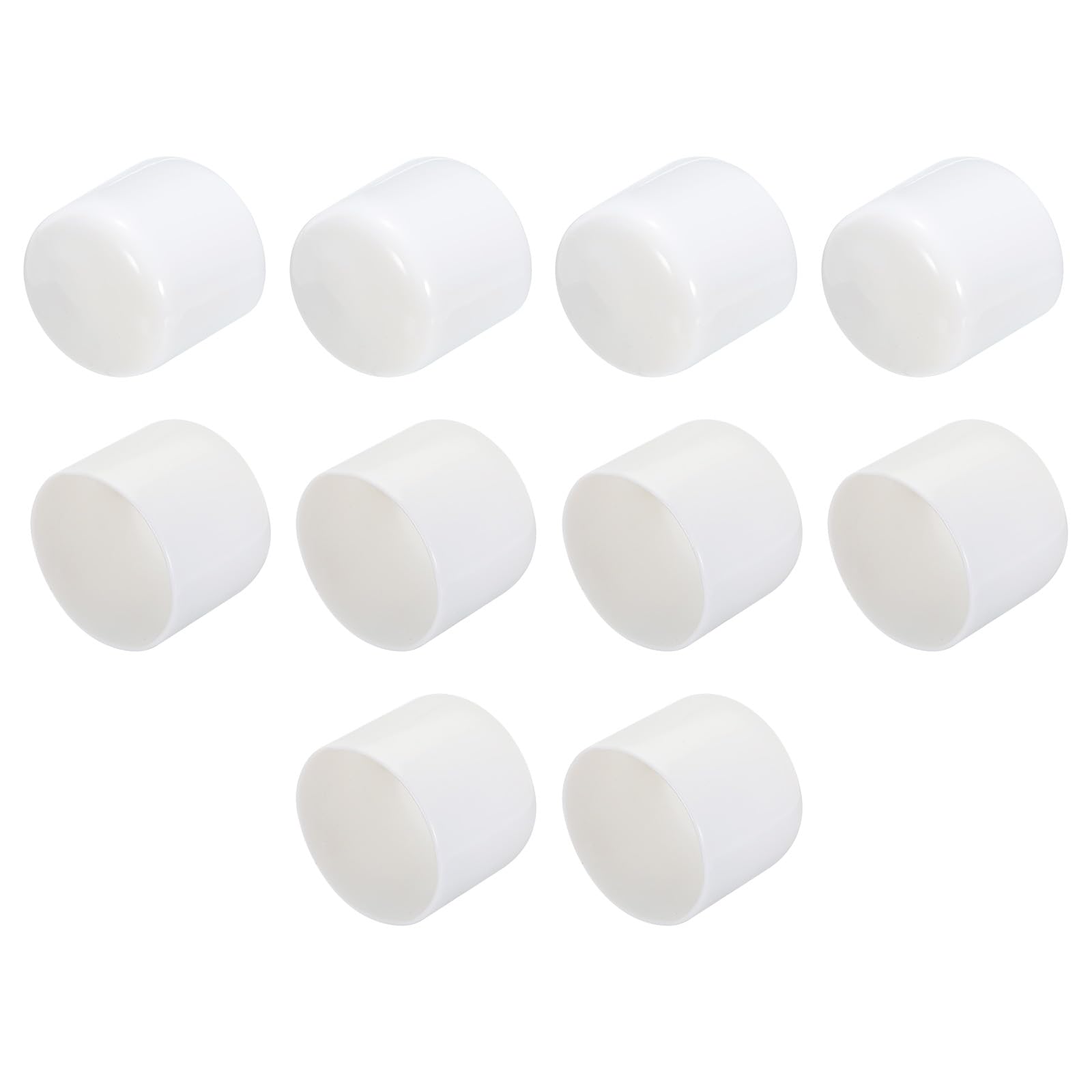 uxcell 10pcs Rubber End Caps 35mm ID Vinyl Round Tube Bolt Cap Cover Screw Thread Protectors White