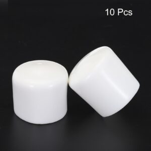 uxcell 10pcs Rubber End Caps 35mm ID Vinyl Round Tube Bolt Cap Cover Screw Thread Protectors White