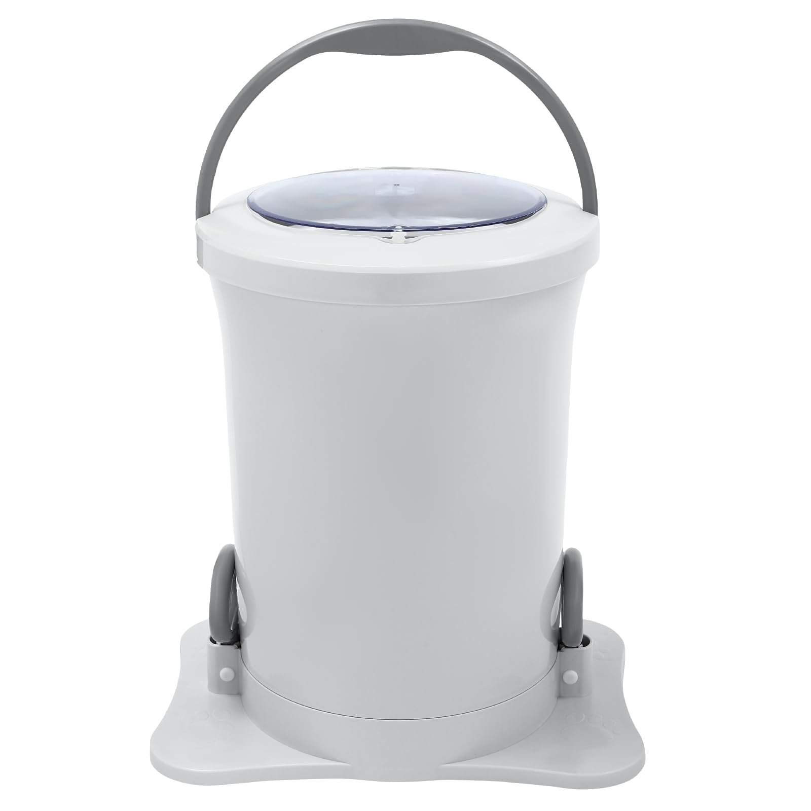 VPABES 3 Gallon Manual Spin Dryer for Clothes Portable Clothes Dryer Compact Clothing Dehydrator Non-electric Laundry Dryer for RV Camping School Apartment Dorm Bathroom (White)