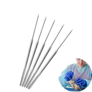 20pcs Straight Dissecting Needles, Stainless Steel Single Ended Micro Fine Precision Probe Teasing Needles Micro Fine Anatomy Pins for Students Lab Specimen Dissecting Biology Class Science Experiment